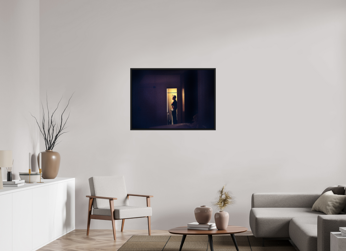 98 x 70 cm, Floater Frame | Black Matte Tricky 02
