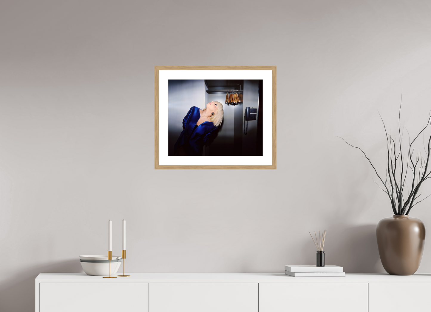 49,1 x 40 cm, Wood Frame with Passe-Partout | Oak Lady Gaga 03