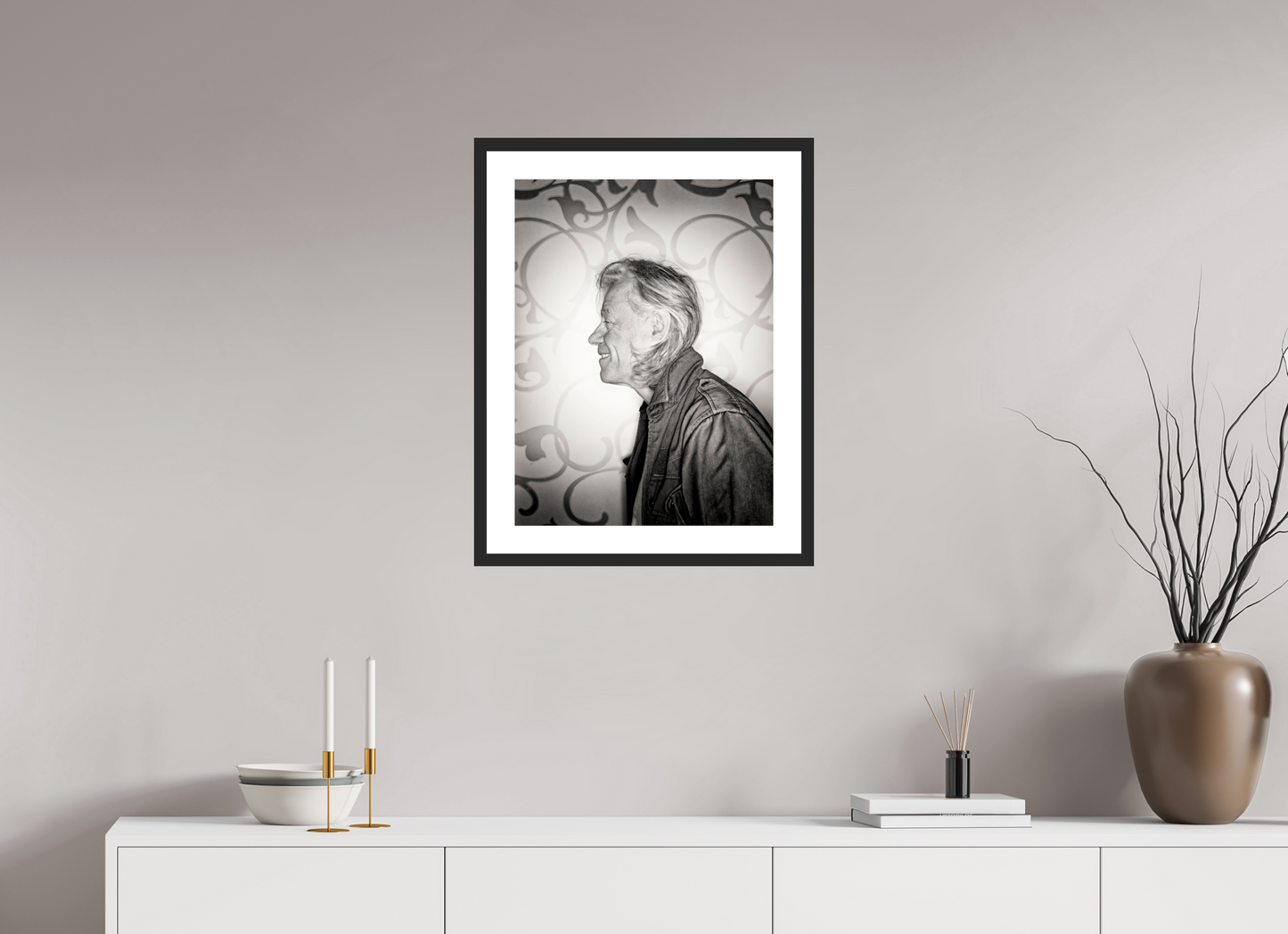 45 x 60 cm, Wood Frame with Passe-Partout | Black Matte Bob Geldof 02