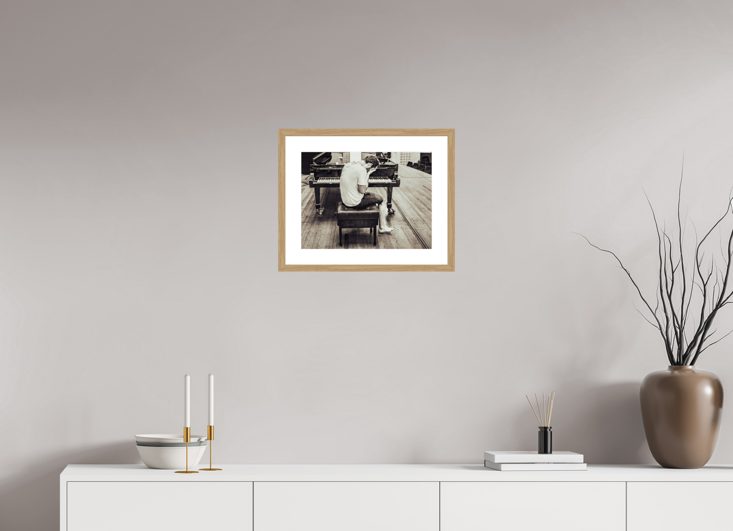 40 x 30 cm, Wood Frame with Passe-Partout | Oak Igor Levit 02