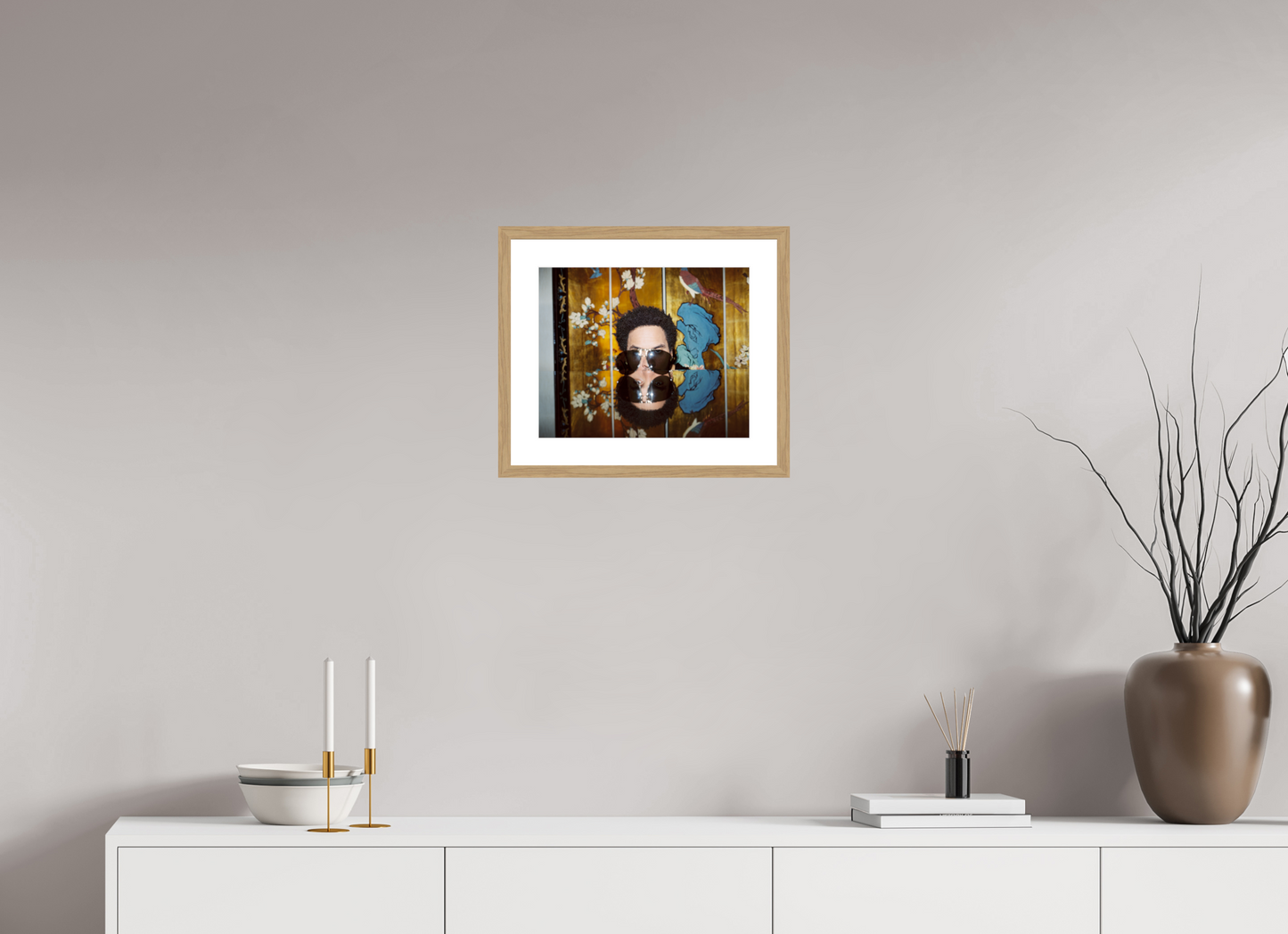36,8 x 30 cm, Wood Frame with Passe-Partout | Oak Lenny Kravitz 03
