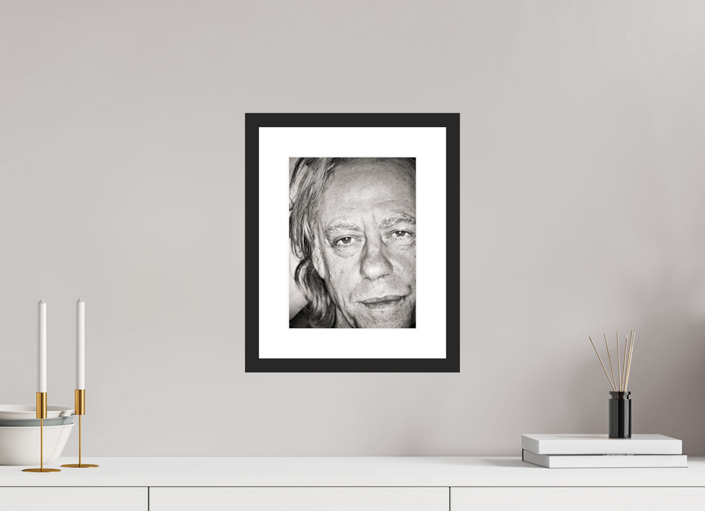 21 x 28 cm, Wood Frame with Passe-Partout | Black Matte Bob Geldof 04