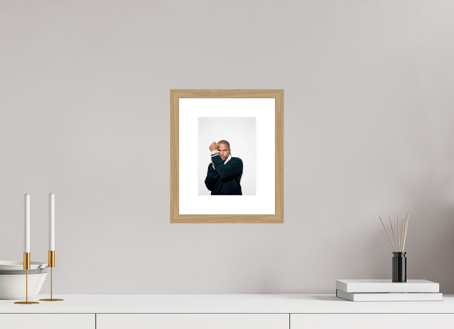 15 x 20 cm, Wood Frame with Passe-Partout | Oak Jamie Foxx 03