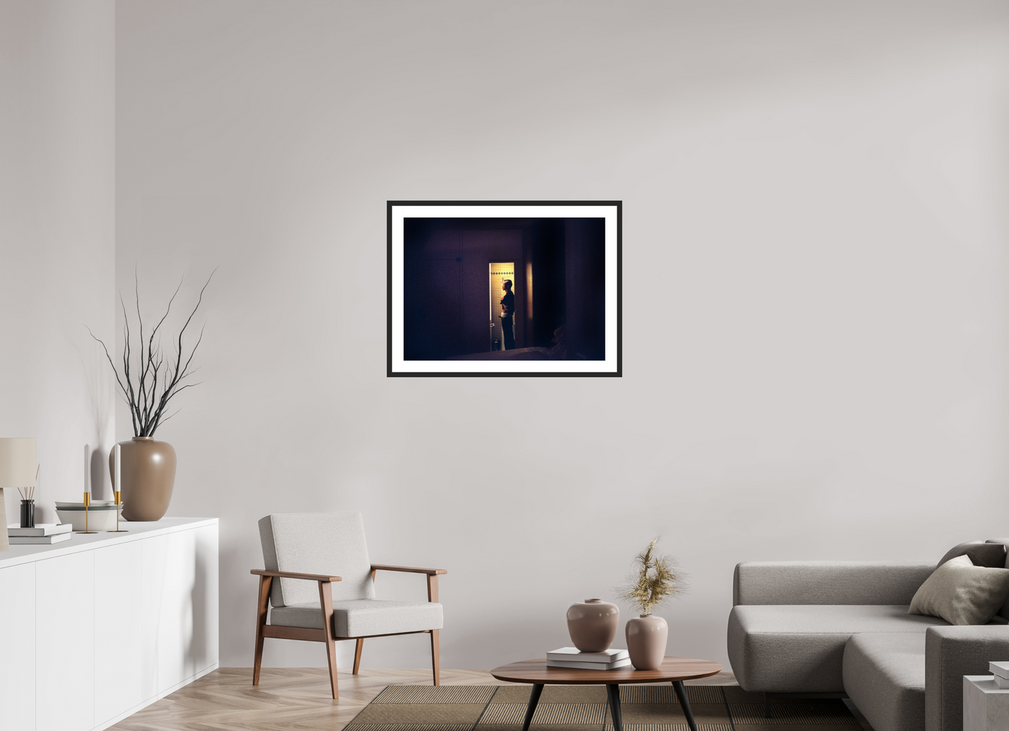 84 x 60 cm, Wood Frame with Passe-Partout | Black Matte Tricky 02