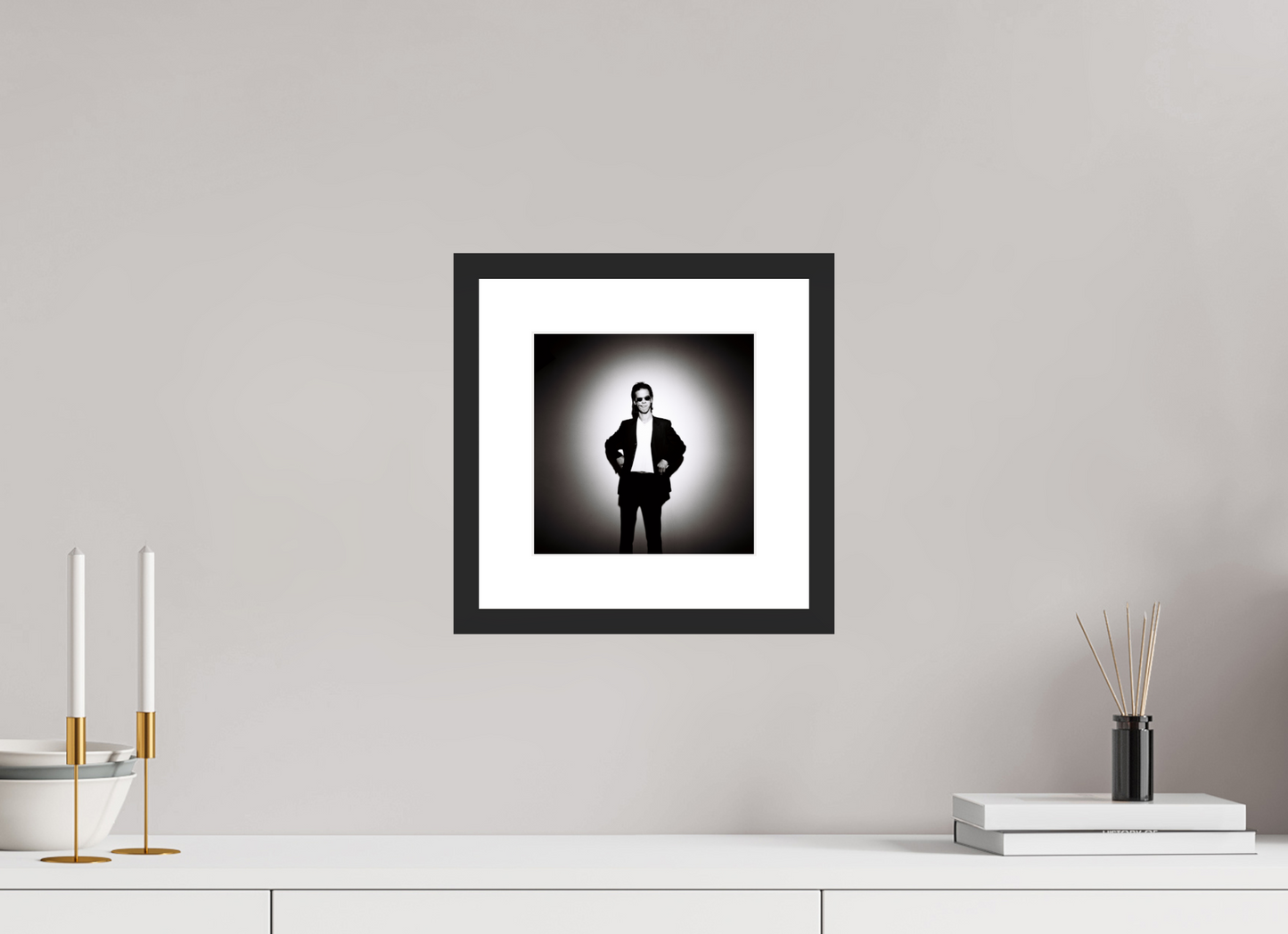 20 x 20 cm, Wood Frame with Passe-Partout | Black Matte Nick Cave 02