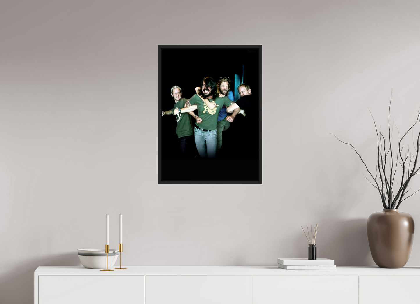 50 x 68,2 cm, Floater Frame | Black Matte Dave Grohl - Foo Fighters 02