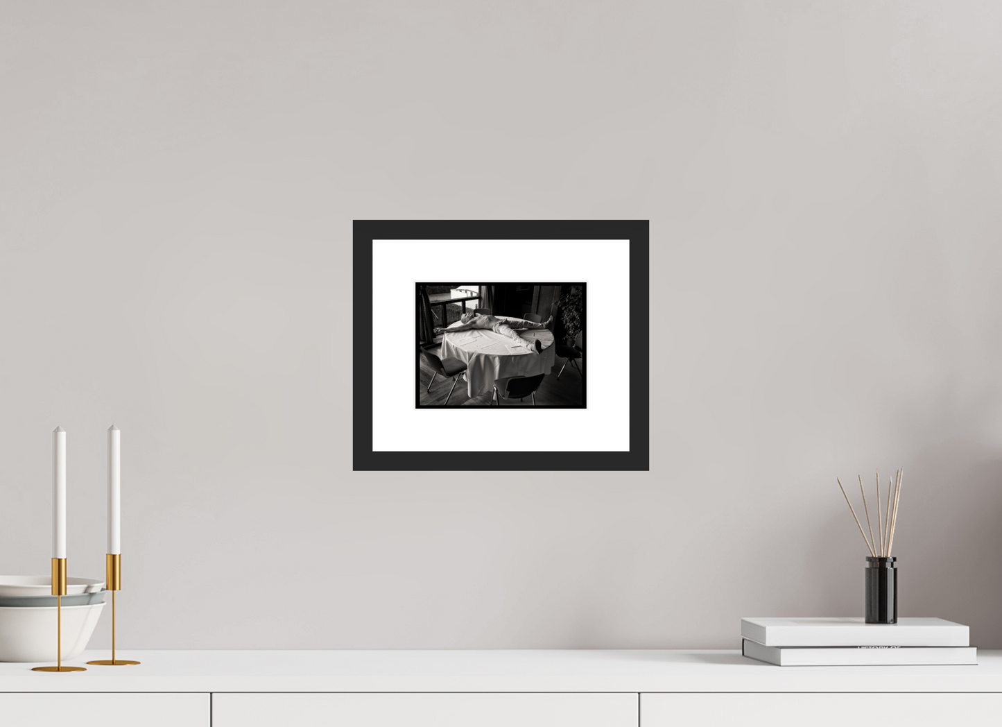 20 x 15 cm, Wood Frame with Passe-Partout | Black Matte Flea - Red Hot Chili Peppers 03