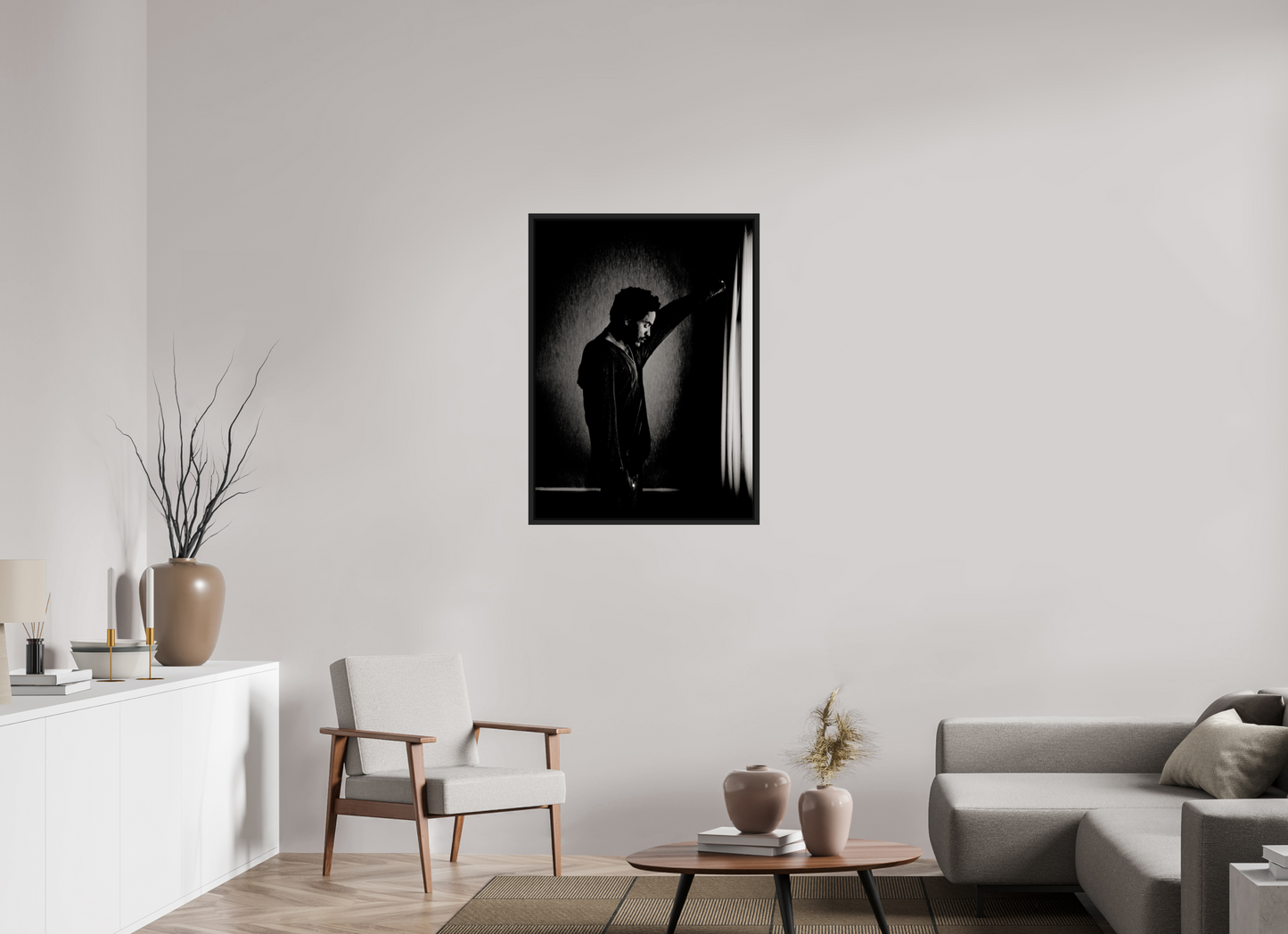 70 x 95,8 cm, Floater Frame | Black Matte Lenny Kravitz 09