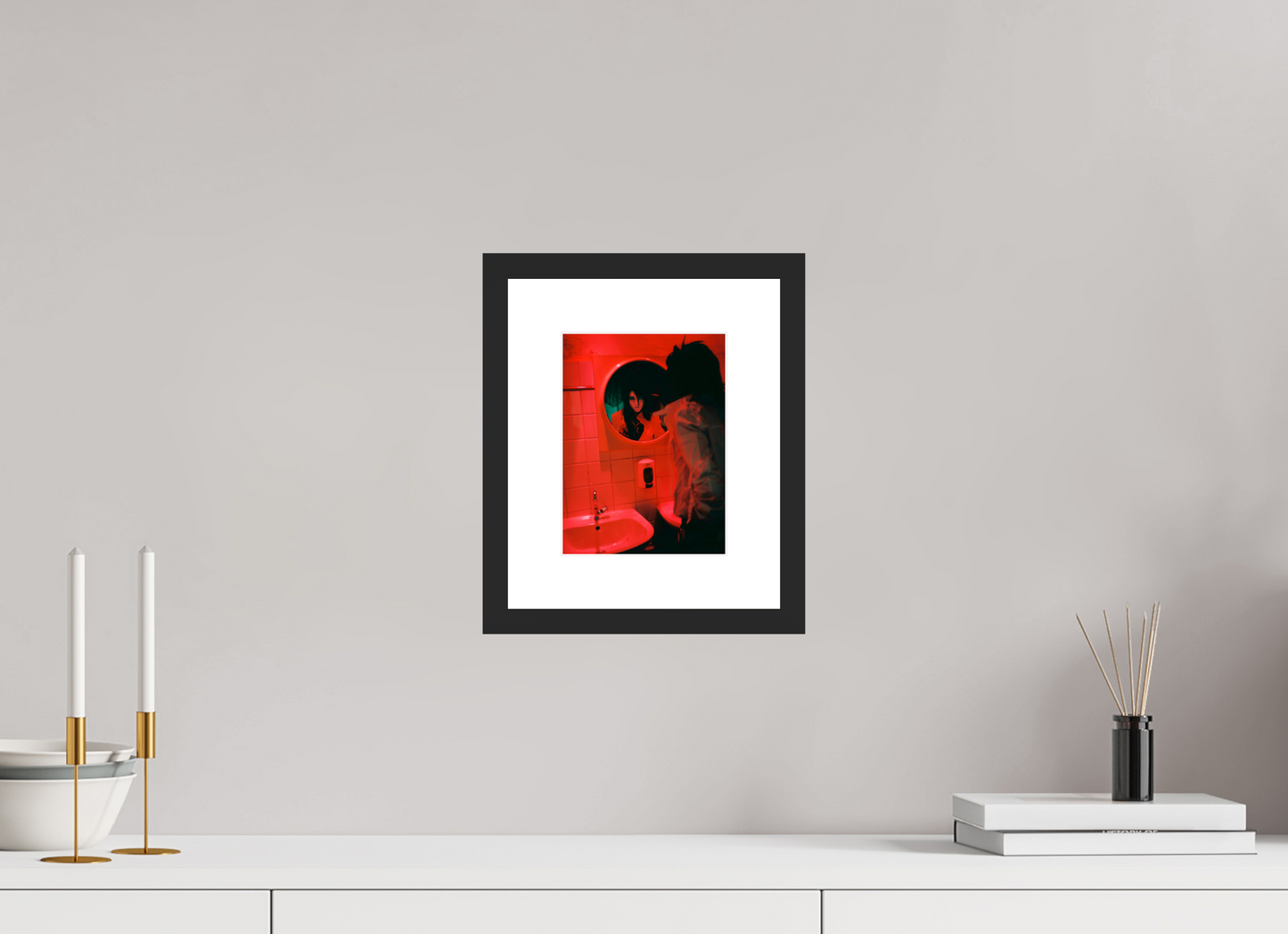 15 x 20 cm, Wood Frame with Passe-Partout | Black Matte Bill Kaulitz - Tokio Hotel 01