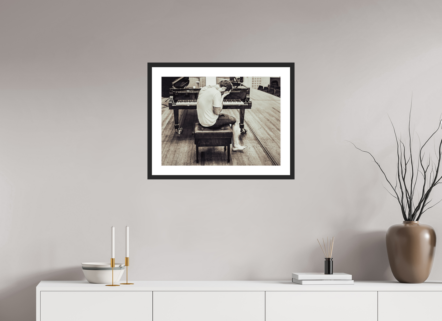 60 x 45 cm, Wood Frame with Passe-Partout | Black Matte Igor Levit 02