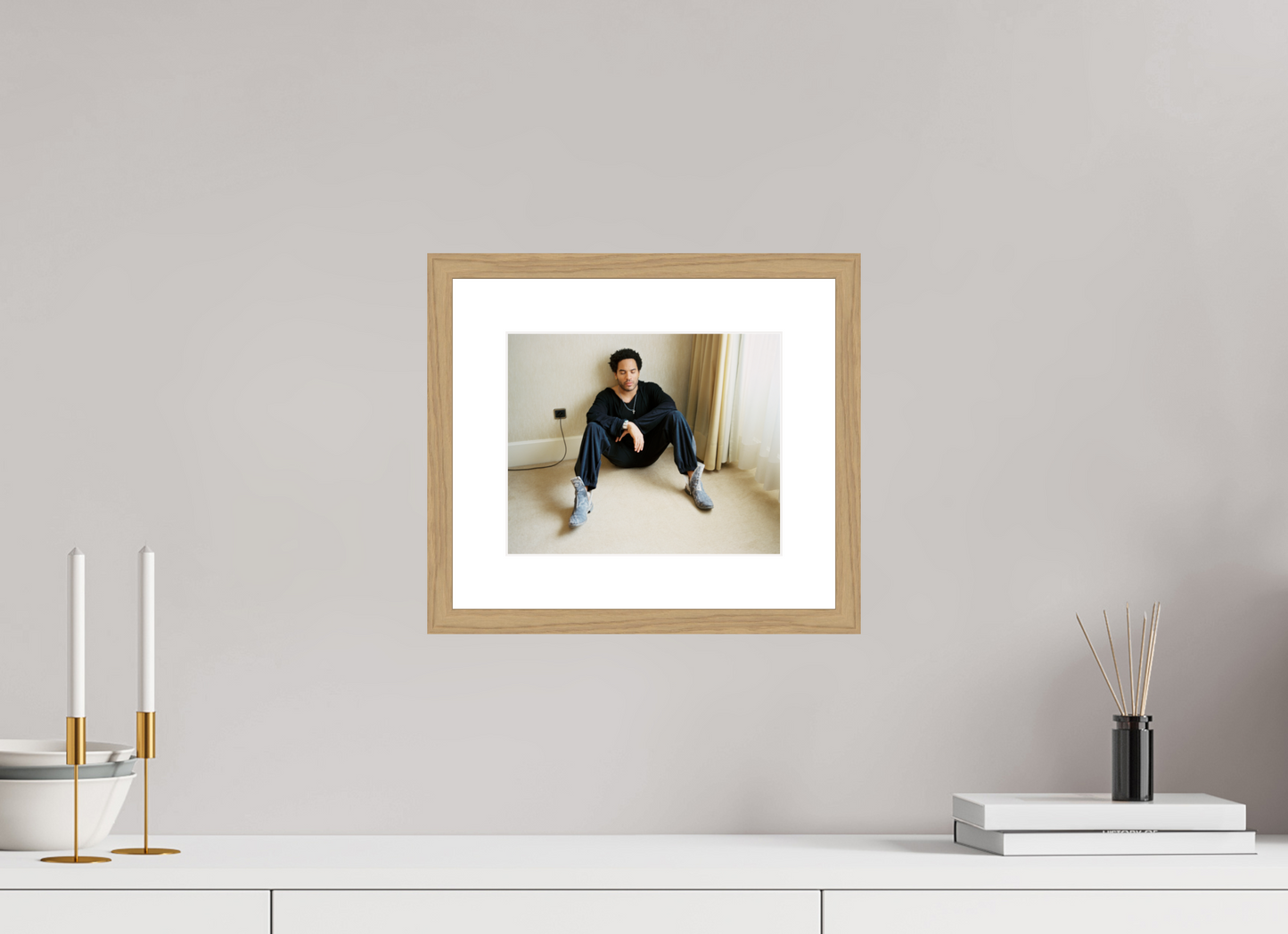 24,5 x 20 cm, Wood Frame with Passe-Partout | Oak Lenny Kravitz 06