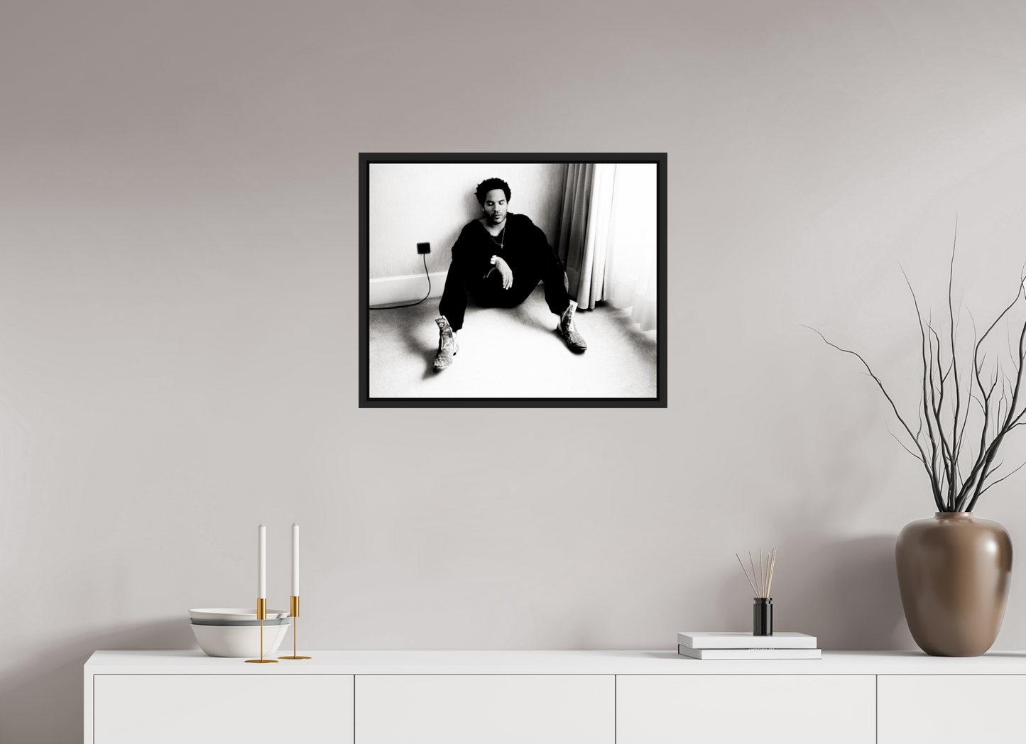 61,3 x 50 cm, Floater Frame | Black Matte Lenny Kravitz 08