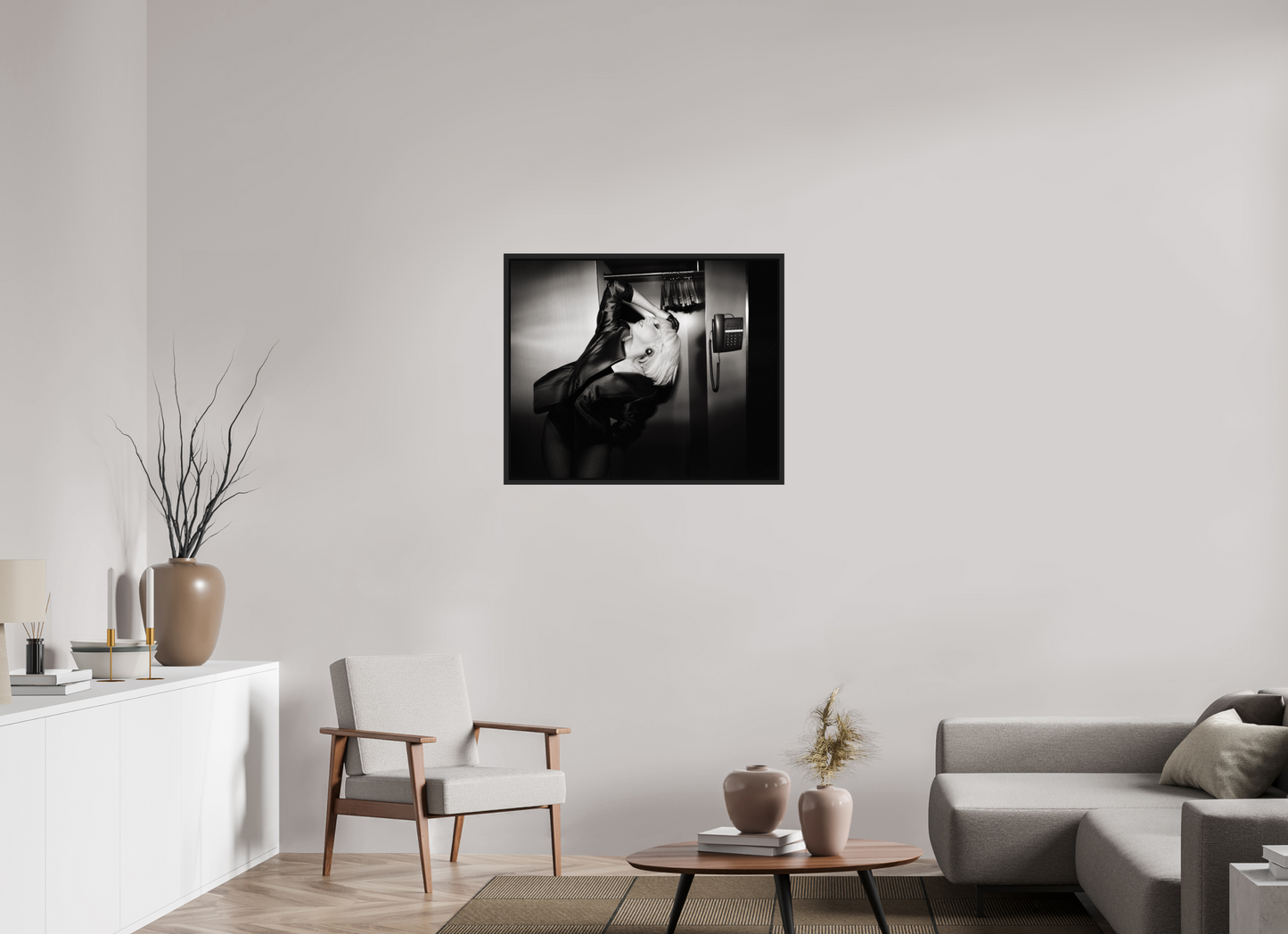 85,9 x 70 cm, Floater Frame | Black Matte Lady Gaga 01