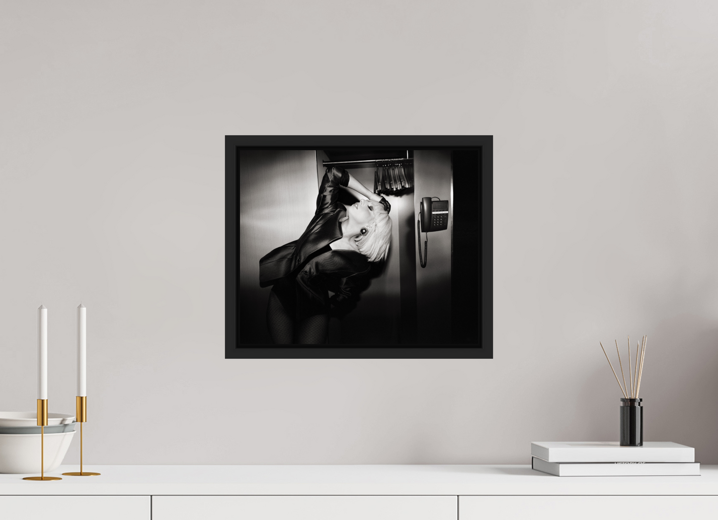 36,8 x 30 cm, Floater Frame | Black Matte Lady Gaga 01