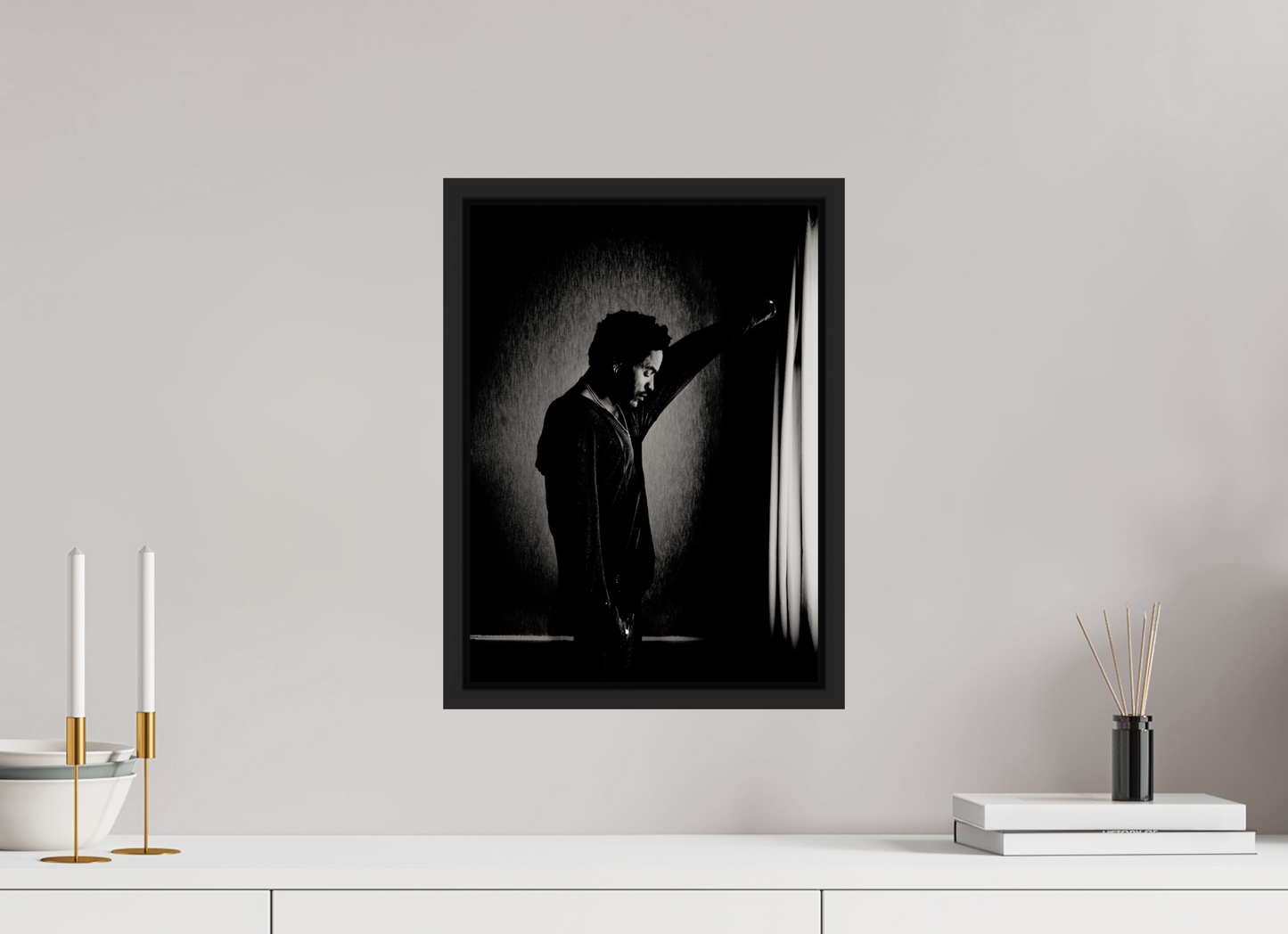 30 x 41,1 cm, Floater Frame | Black Matte Lenny Kravitz 09