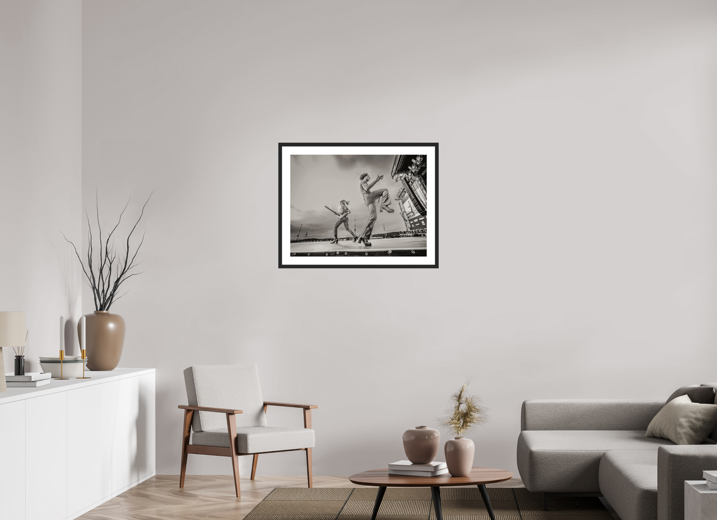 80 x 60 cm, Wood Frame with Passe-Partout | Black Matte Måneskin Live 01