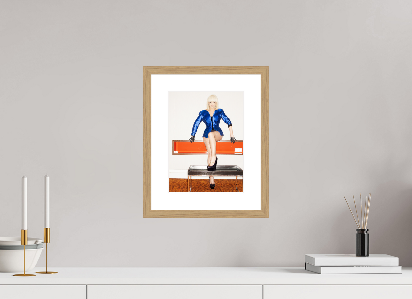 21 x 28 cm, Wood Frame with Passe-Partout | Oak Lady Gaga 07