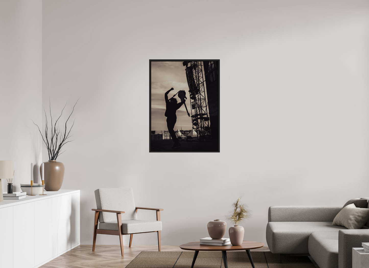 75 x 100 cm, Floater Frame | Black Matte Fever 333 Live 01