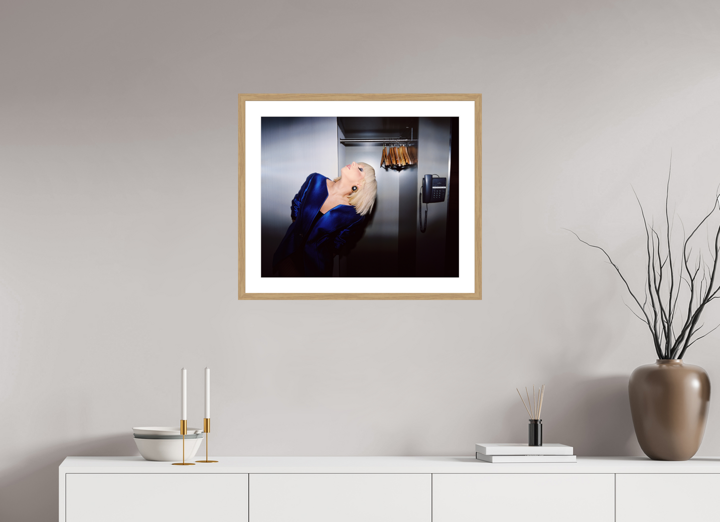 61,3 x 50 cm, Wood Frame with Passe-Partout | Oak Lady Gaga 03