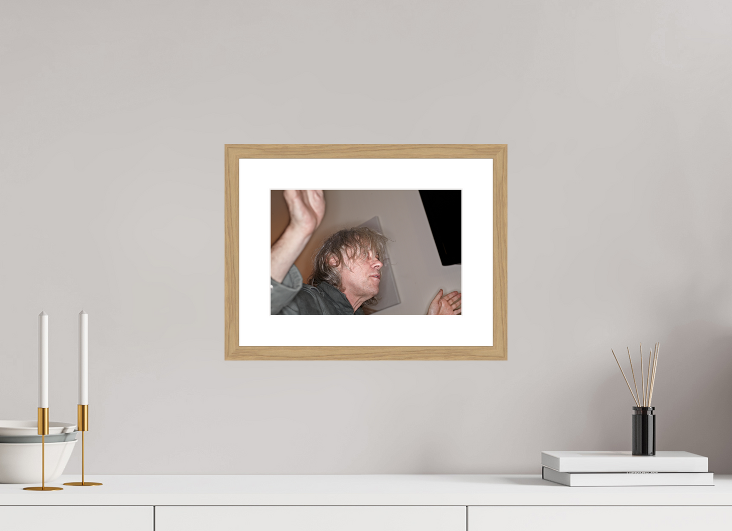 30 x 20 cm, Wood Frame with Passe-Partout | Oak Bob Geldof 07