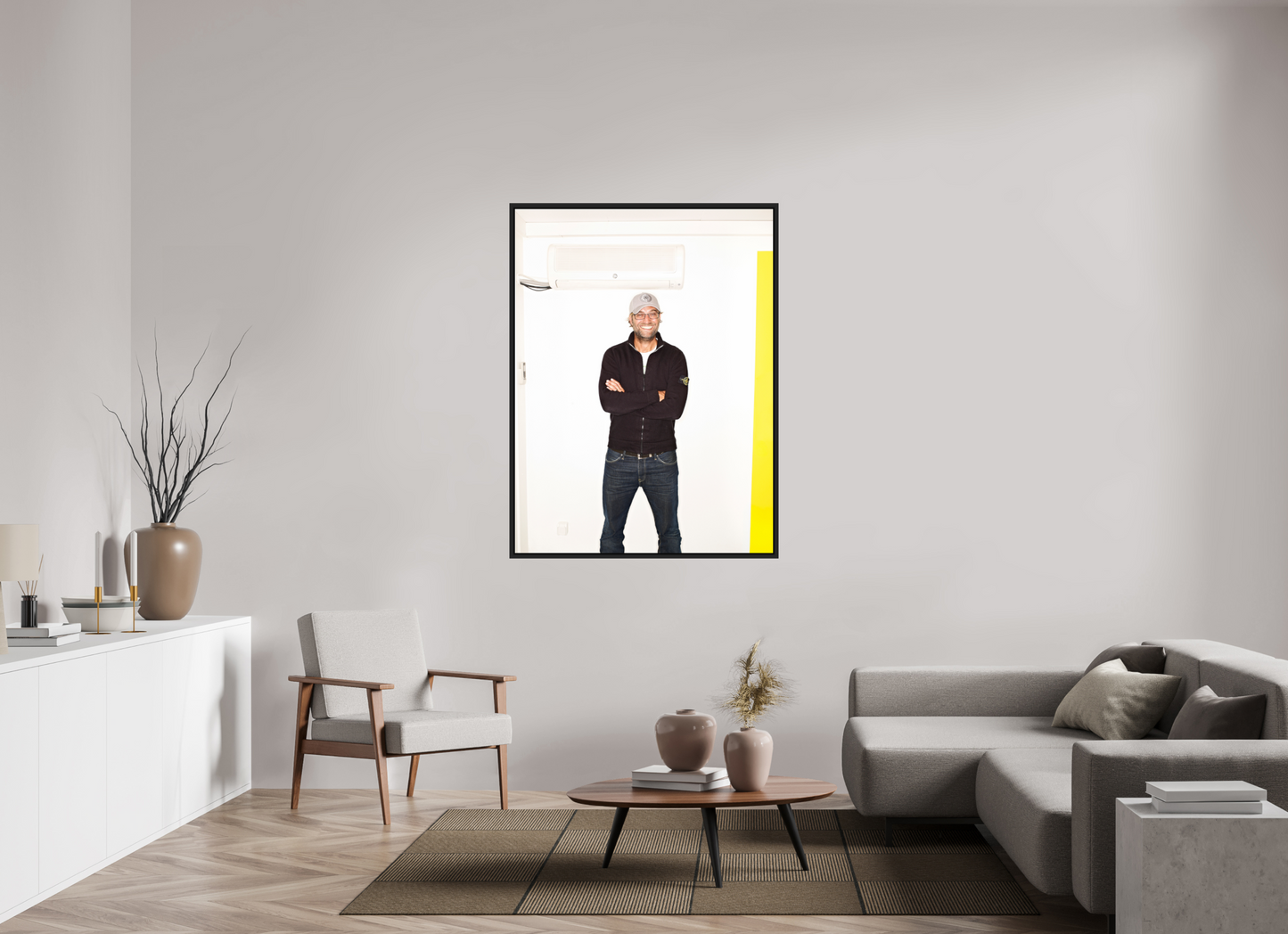 105 x 140 cm, Floater Frame | Black Matte Jürgen Klopp 02