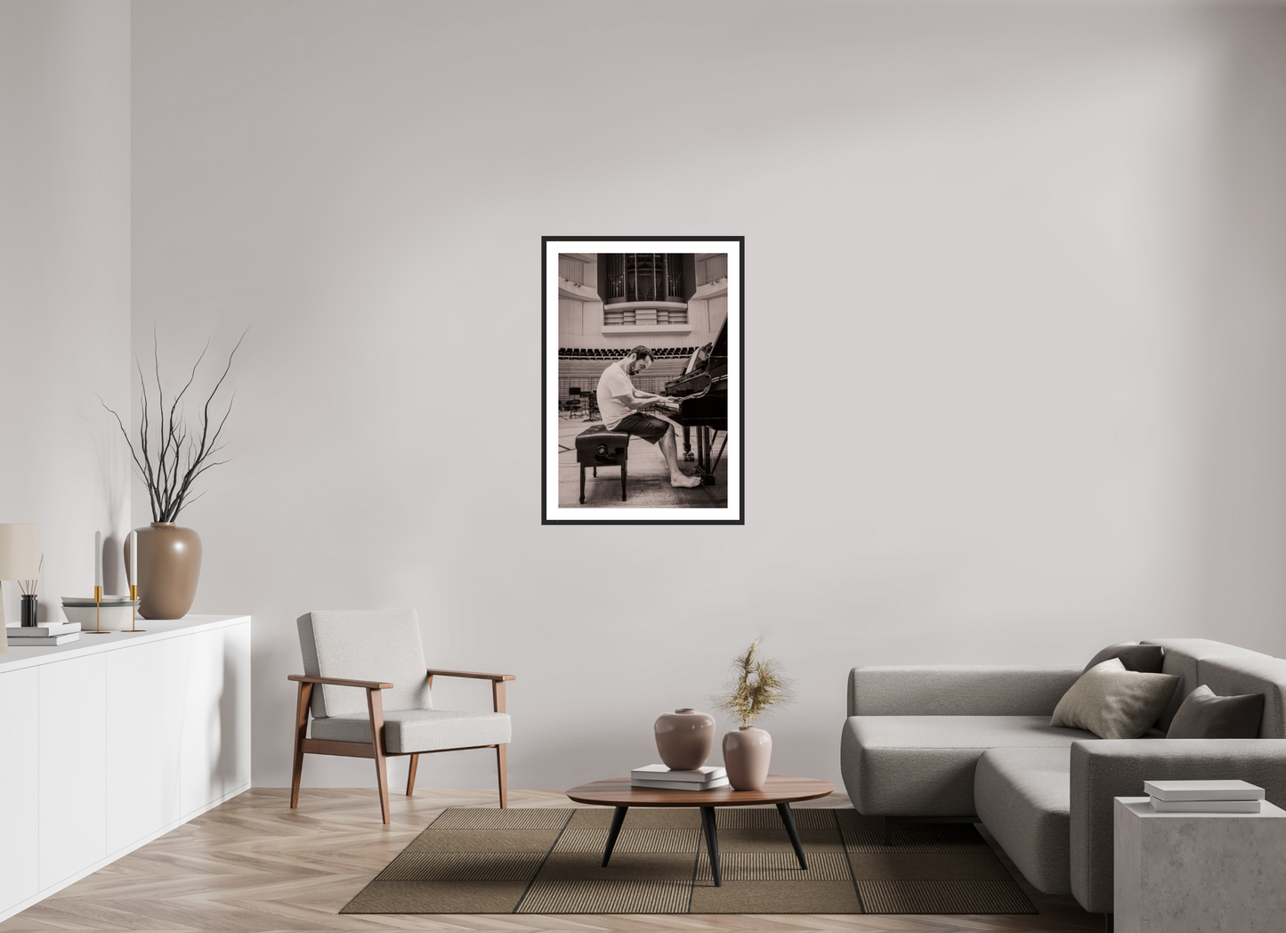70 x 105 cm, Wood Frame with Passe-Partout | Black Matte Igor Levit 01