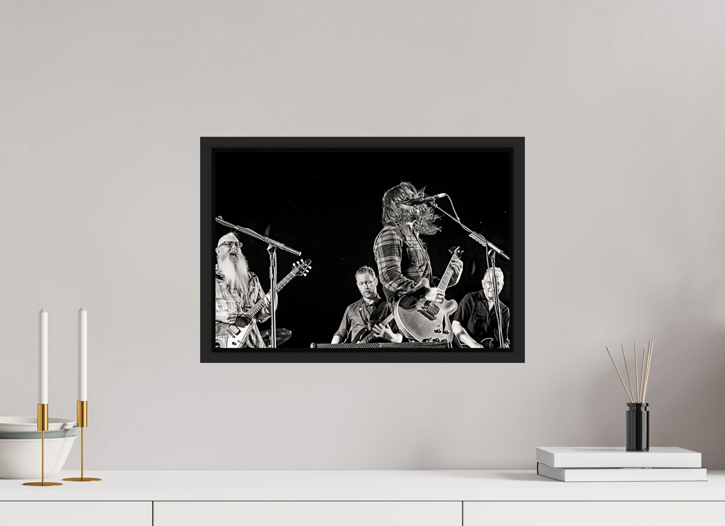45 x 30 cm, Floater Frame | Black Matte Dave Grohl - Foo Fighters Live 03