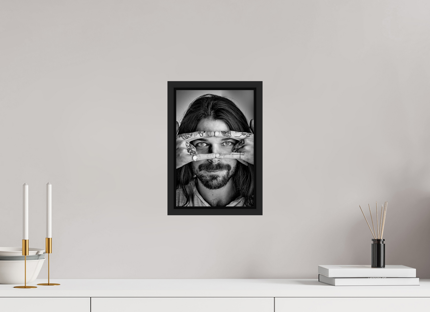 20 x 30 cm, Floater Frame | Black Matte Simon Neil - Biffy Clyro 01
