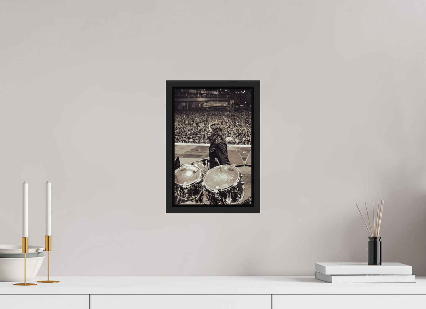 20 x 30 cm, Floater Frame | Black Matte Dave Grohl - Foo Fighters Live 10