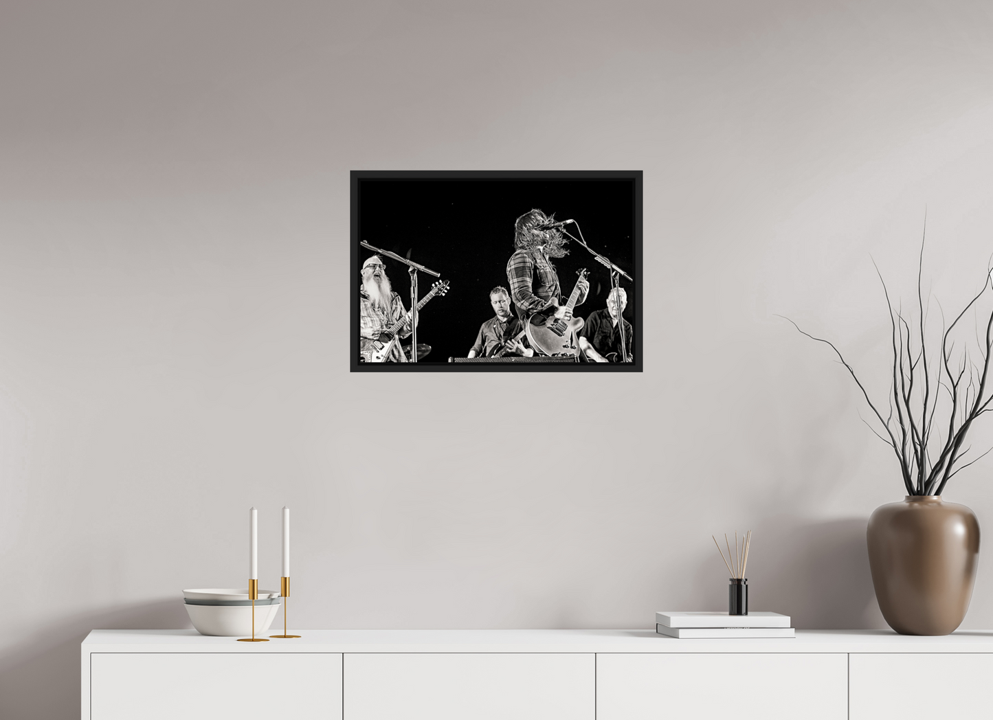 60 x 40 cm, Floater Frame | Black Matte Dave Grohl - Foo Fighters Live 03