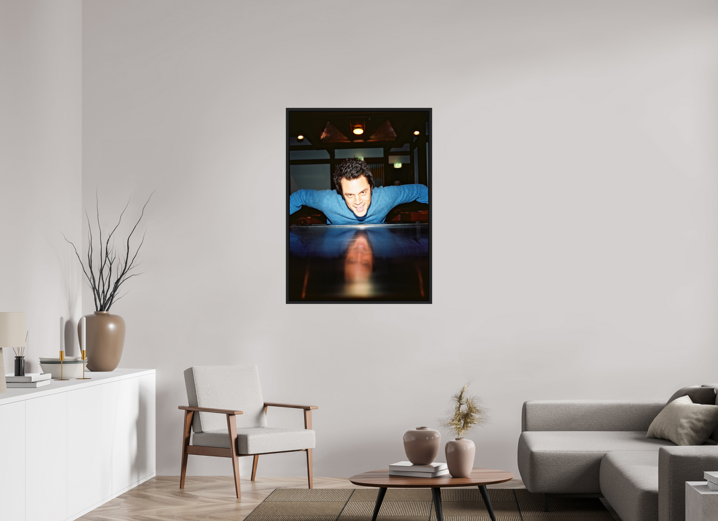 80 x 108,7 cm, Floater Frame | Black Matte Johnny Knoxville - Jackass 04
