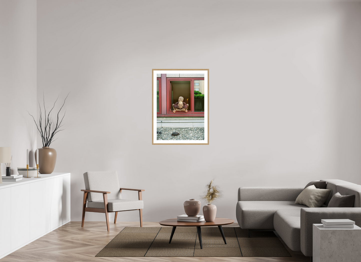 70 x 97,3 cm, Wood Frame with Passe-Partout | Oak Moby 01