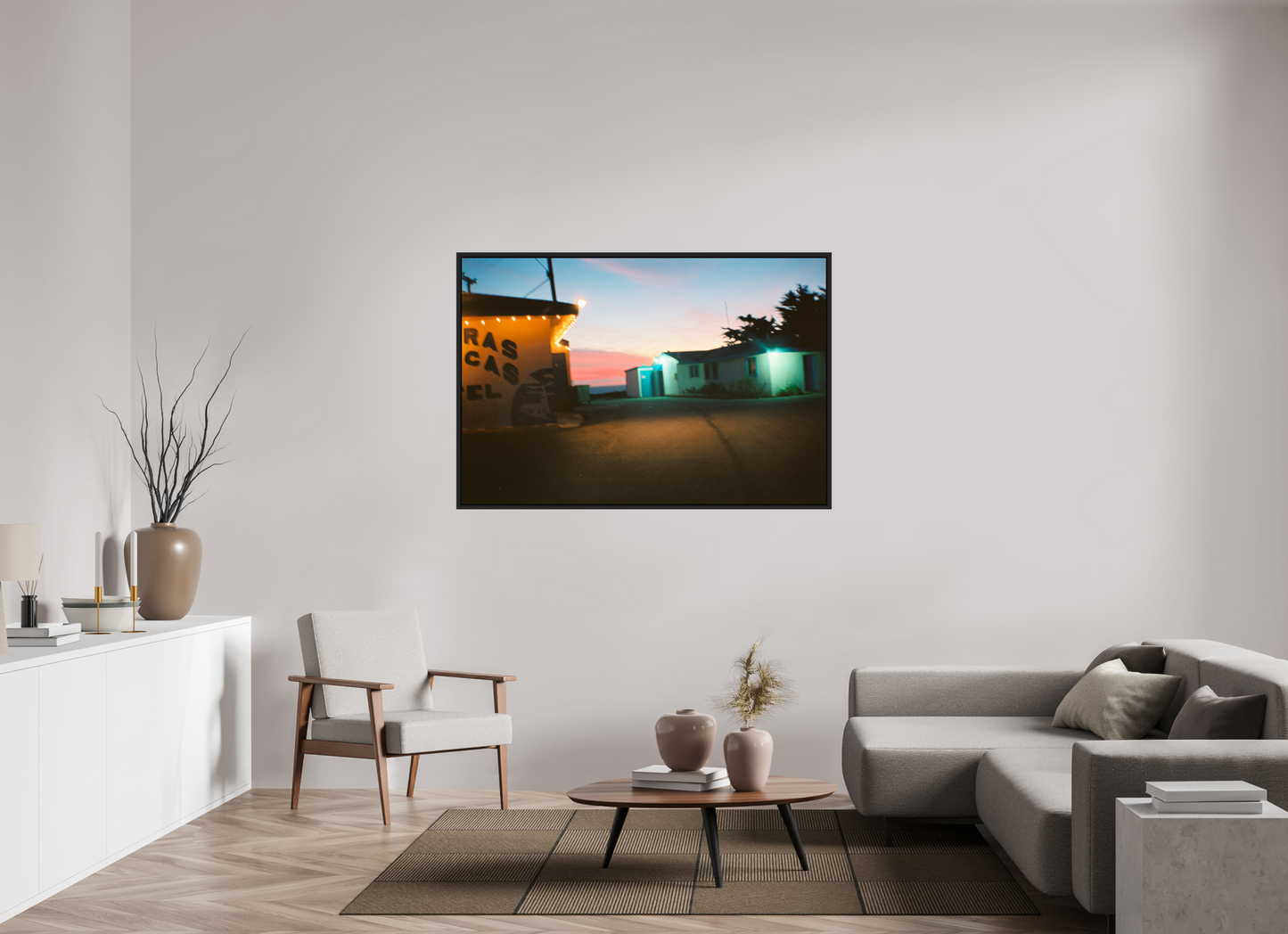 148,1 x 100 cm, Floater Frame | Black Matte USA - Agfa Clack 02