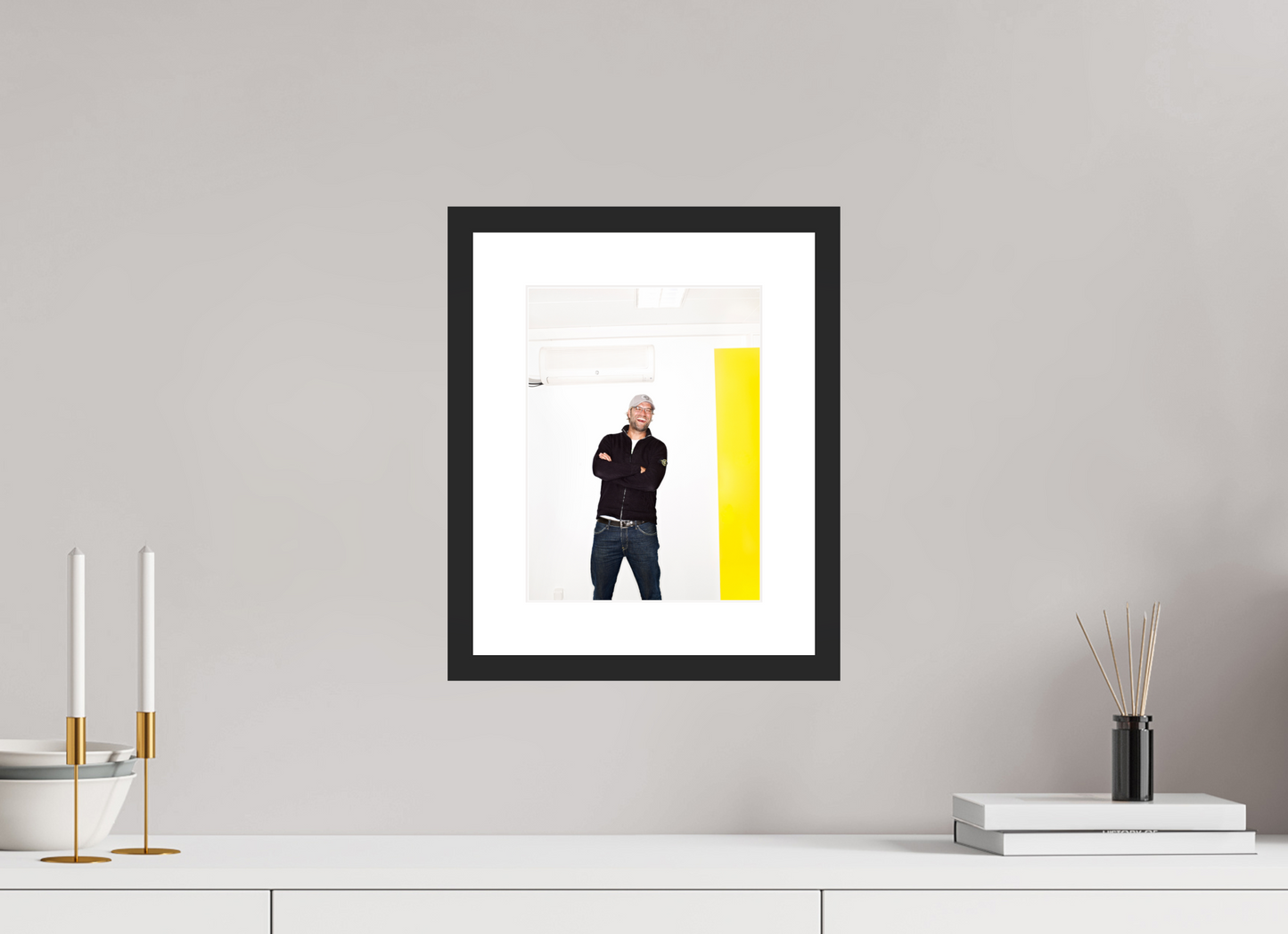 21 x 28 cm, Wood Frame with Passe-Partout | Black Matte Jürgen Klopp 01