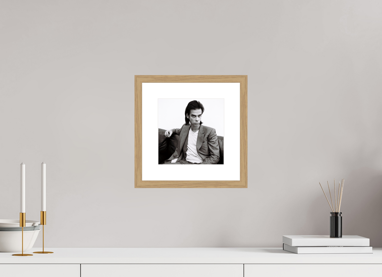 20 x 20 cm, Wood Frame with Passe-Partout | Oak Nick Cave 01