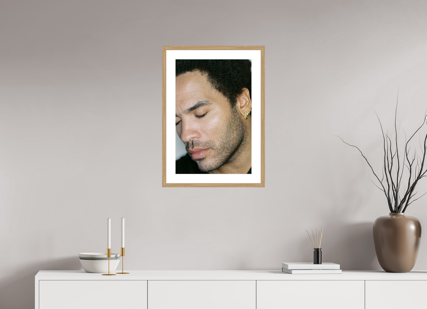 40 x 60 cm, Wood Frame with Passe-Partout | Oak Lenny Kravitz 11