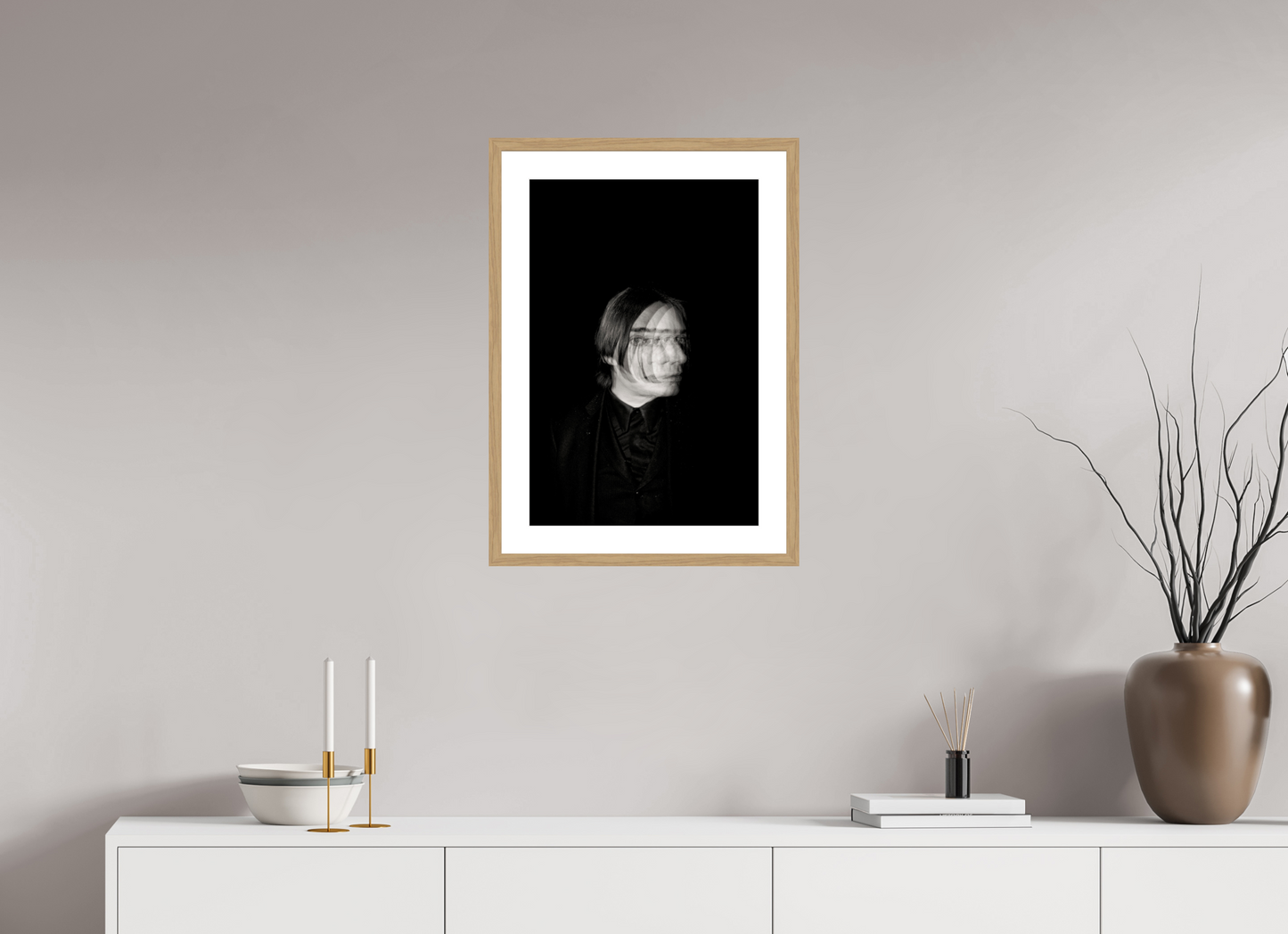 40 x 60 cm, Wood Frame with Passe-Partout | Oak Blixa Bargeld 01