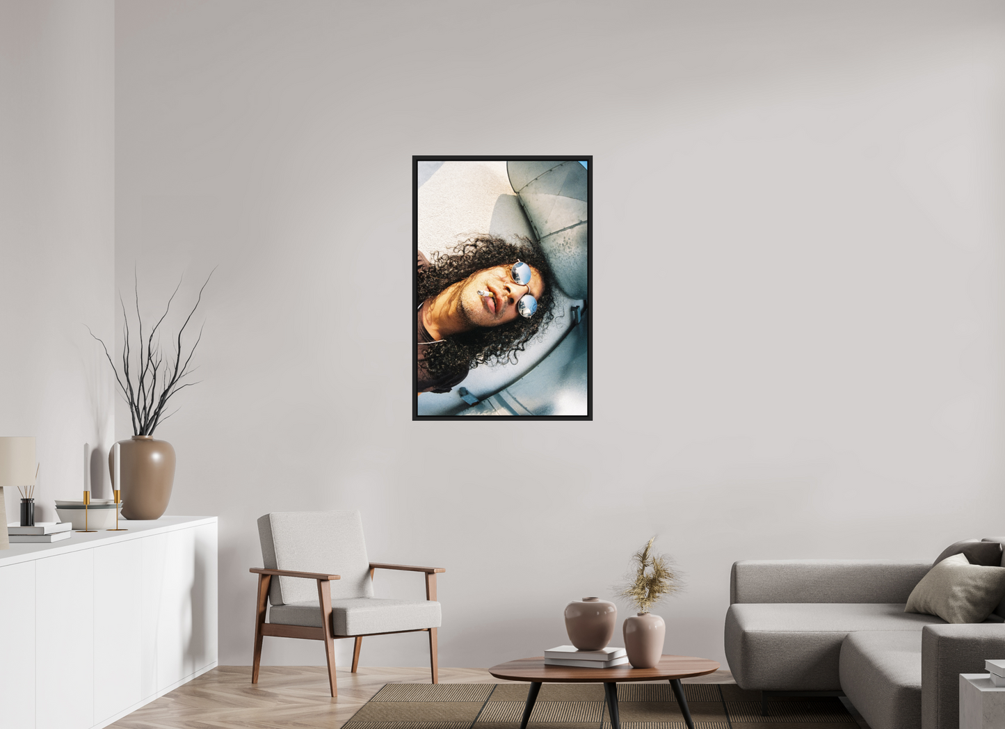 70 x 105 cm, Floater Frame | Black Matte Slash 01