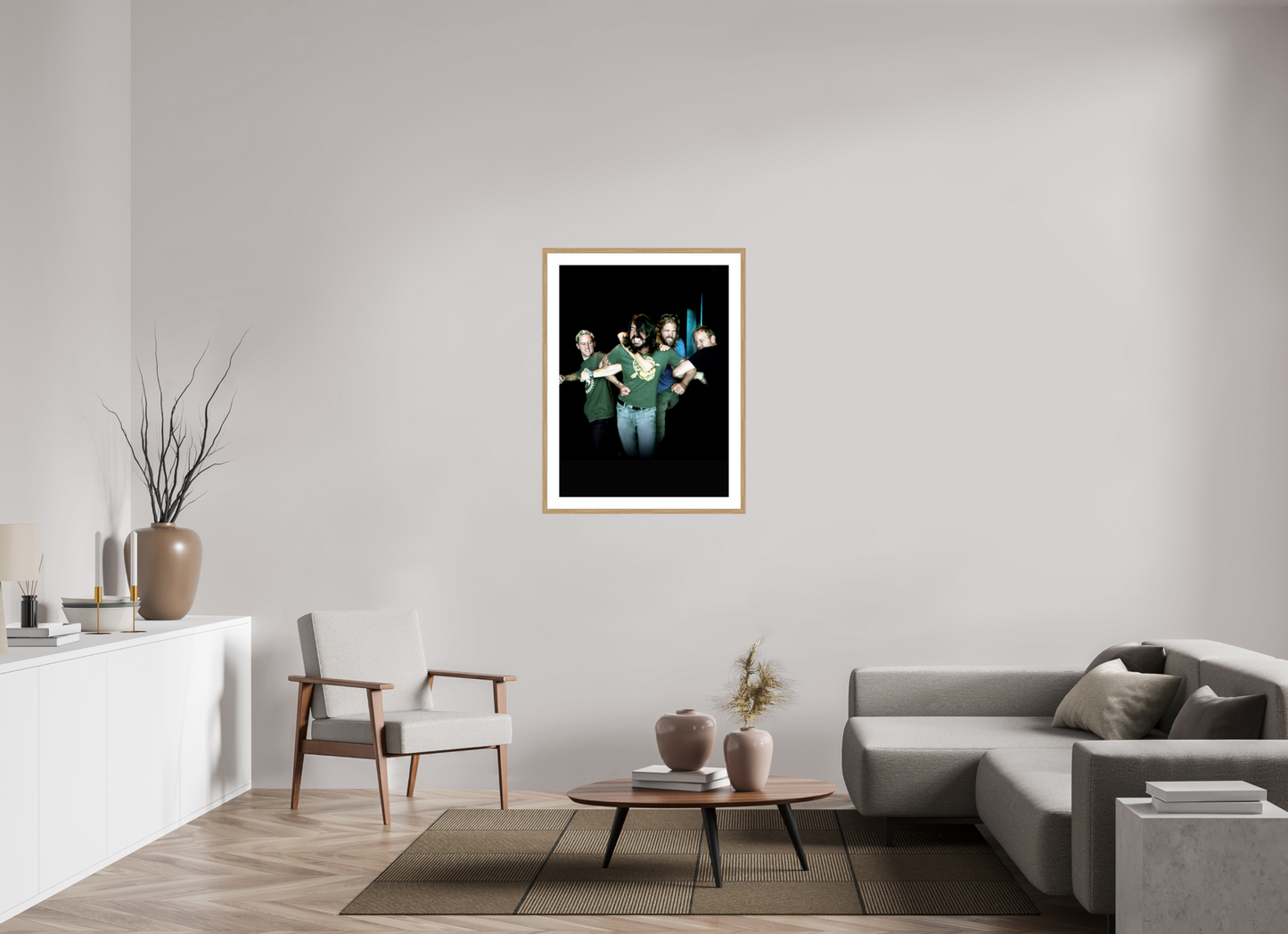 70 x 95,5 cm, Wood Frame with Passe-Partout | Oak Dave Grohl - Foo Fighters 02
