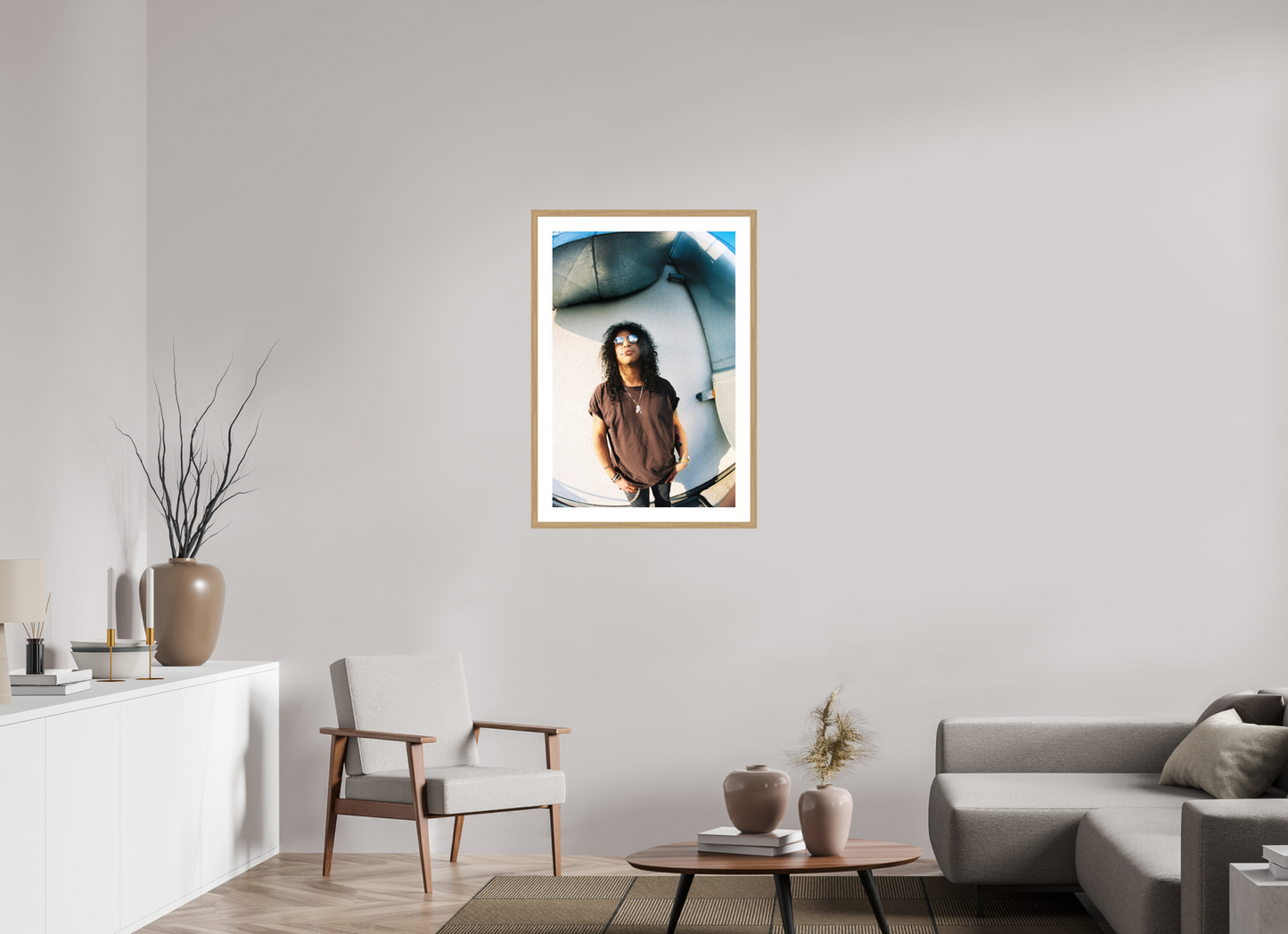 60 x 90 cm, Wood Frame with Passe-Partout | Oak Slash 02