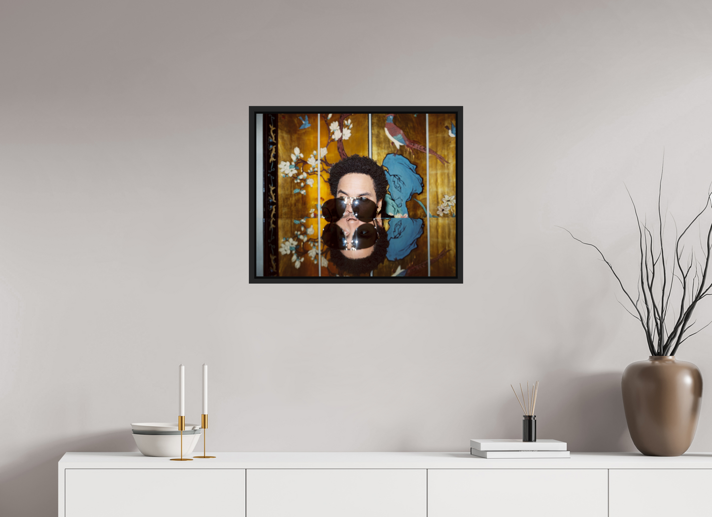 61,3 x 50 cm, Floater Frame | Black Matte Lenny Kravitz 05