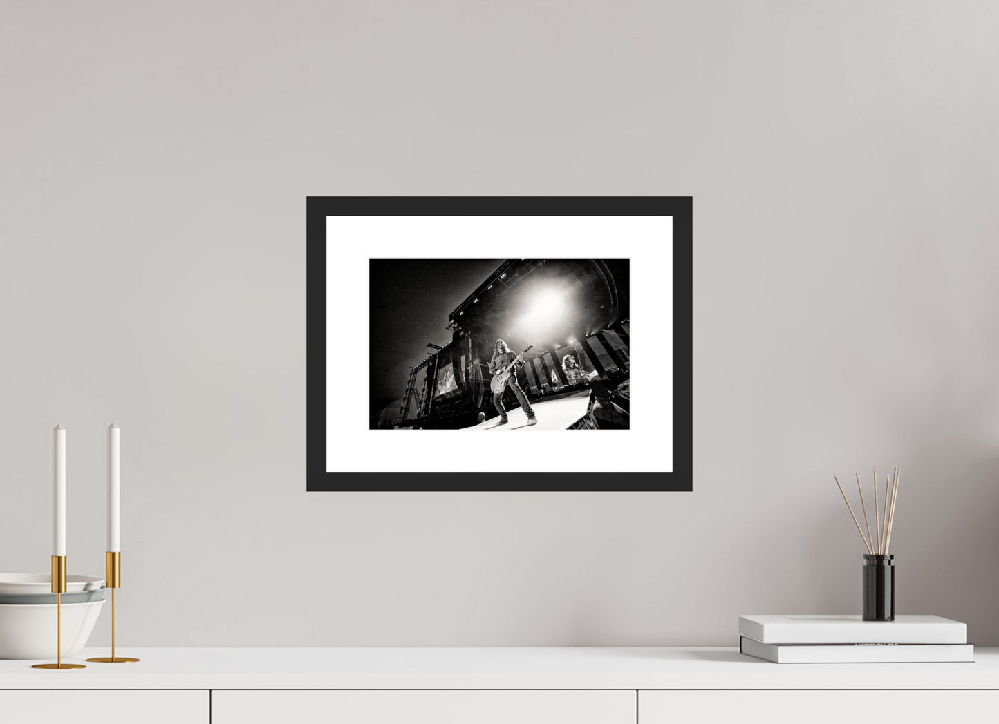 30 x 20 cm, Wood Frame with Passe-Partout | Black Matte Dave Grohl - Foo Fighters Live 07