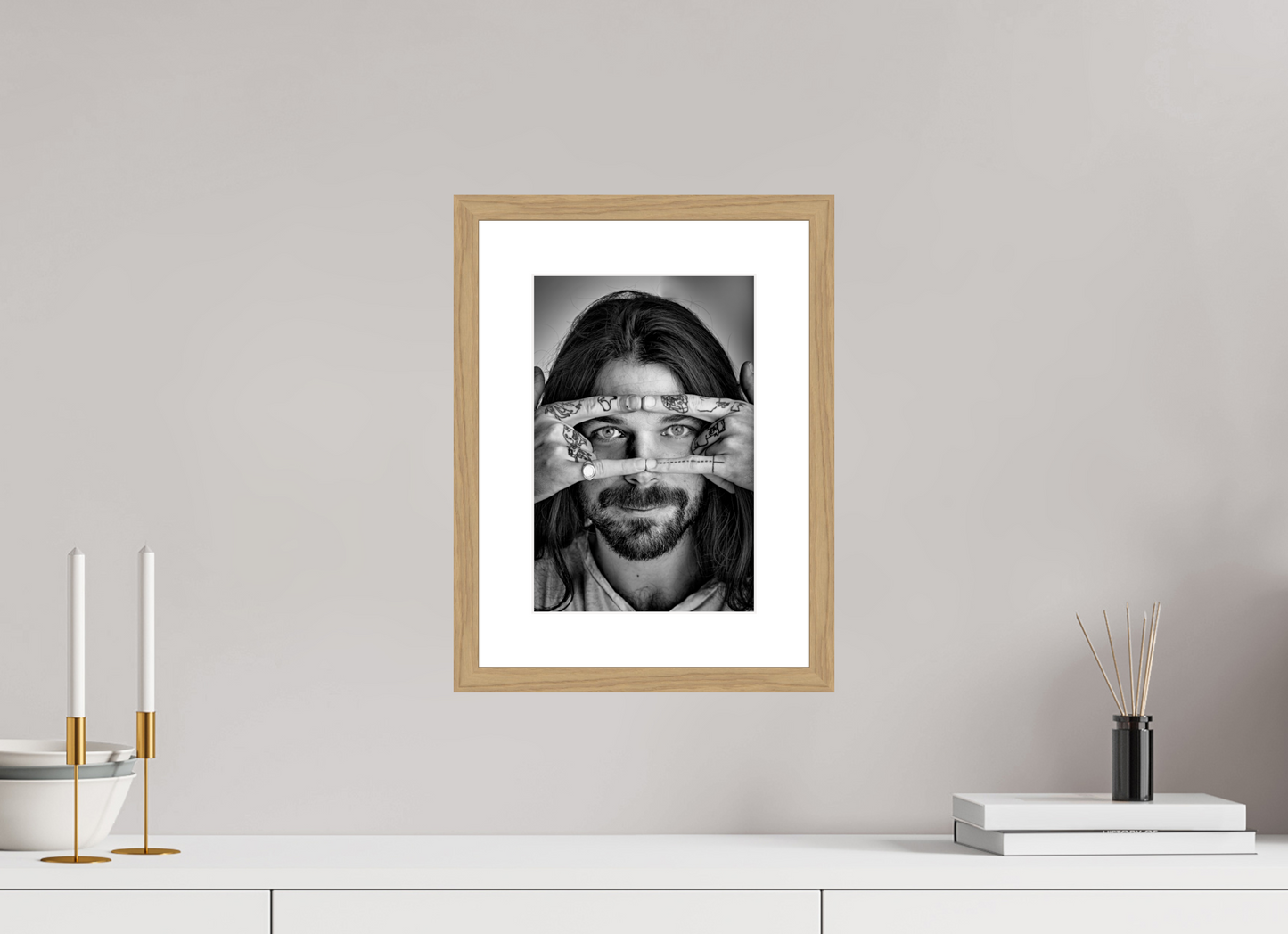 20 x 30 cm, Wood Frame with Passe-Partout | Oak Simon Neil - Biffy Clyro 01