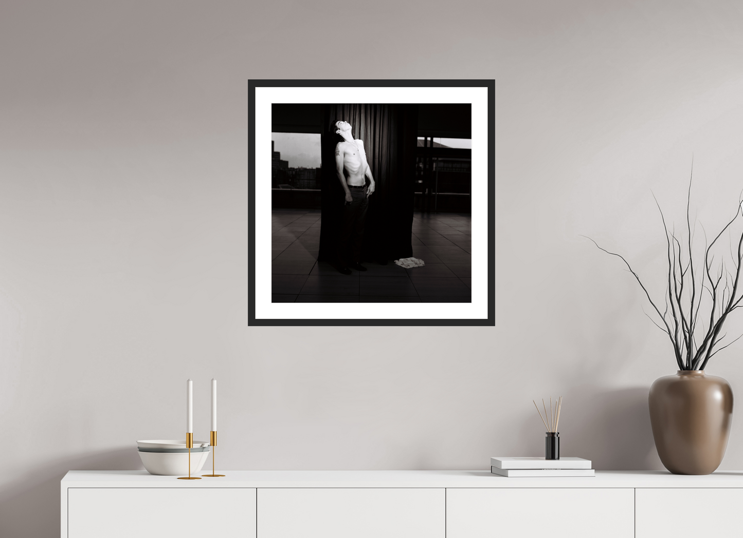 60 x 60 cm, Wood Frame with Passe-Partout | Black Matte Nick Cave 06