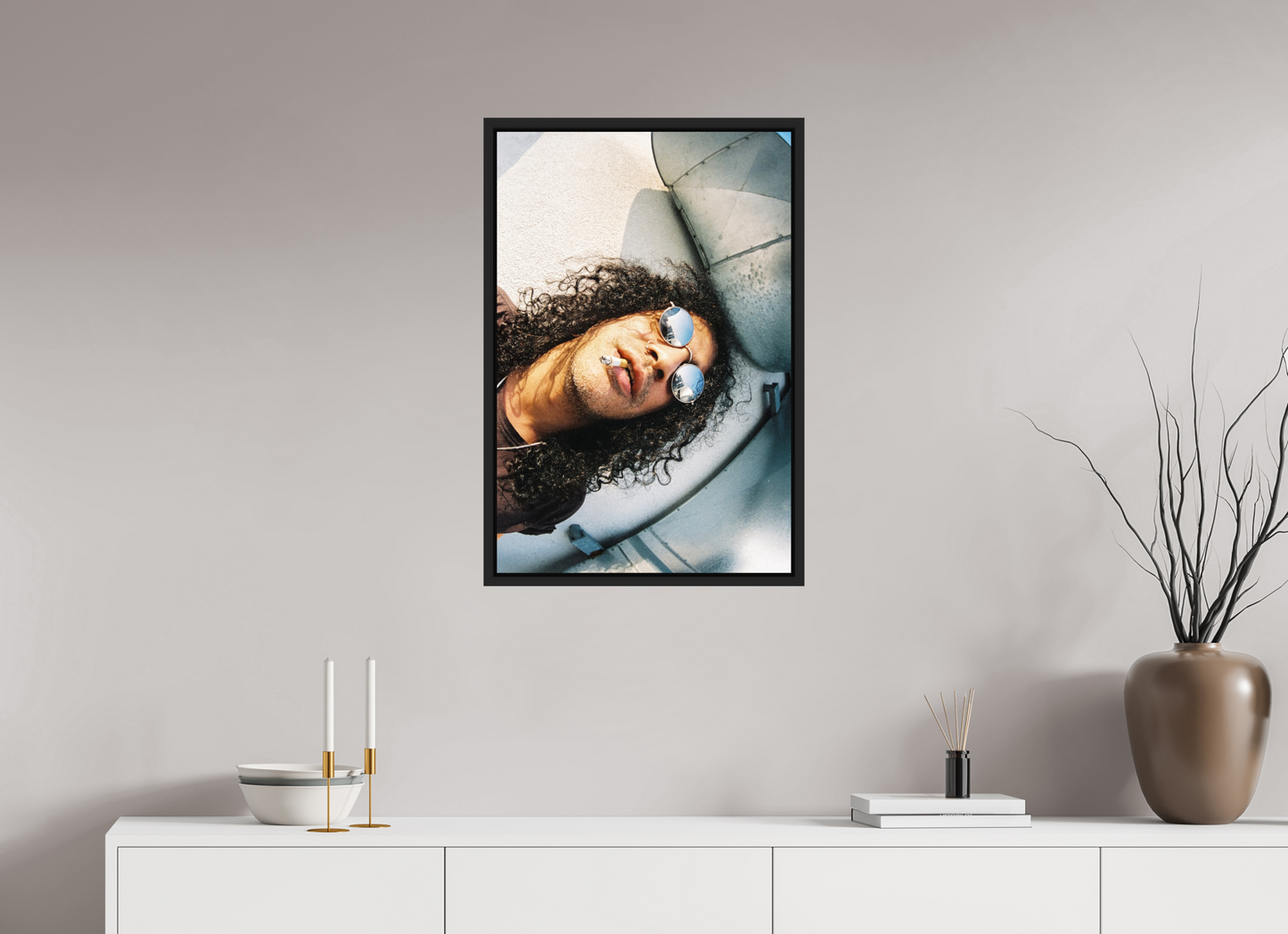 50 x 75 cm, Floater Frame | Black Matte Slash 01
