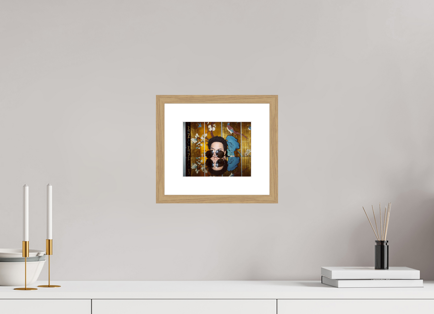 18,4 x 15 cm, Wood Frame with Passe-Partout | Oak Lenny Kravitz 05