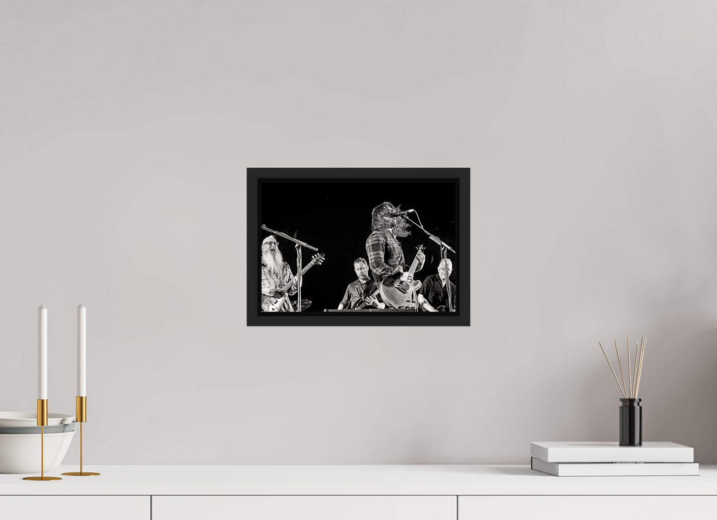 30 x 20 cm, Floater Frame | Black Matte Dave Grohl - Foo Fighters Live 03