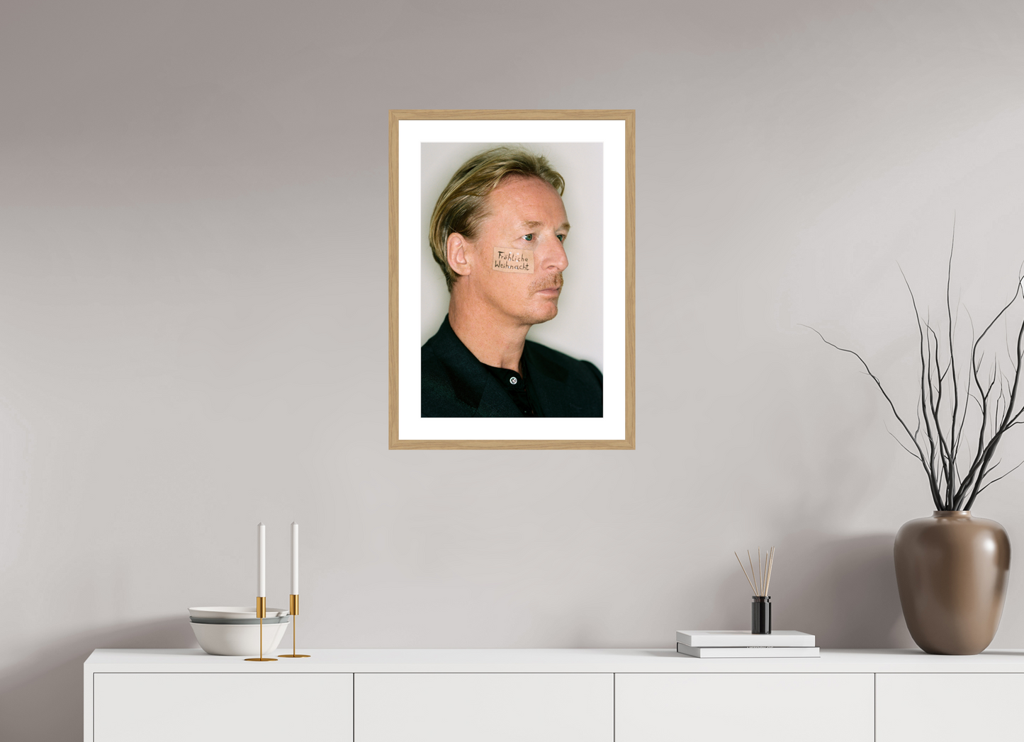 40 x 60 cm, Wood Frame with Passe-Partout | Oak DJ Hell 03