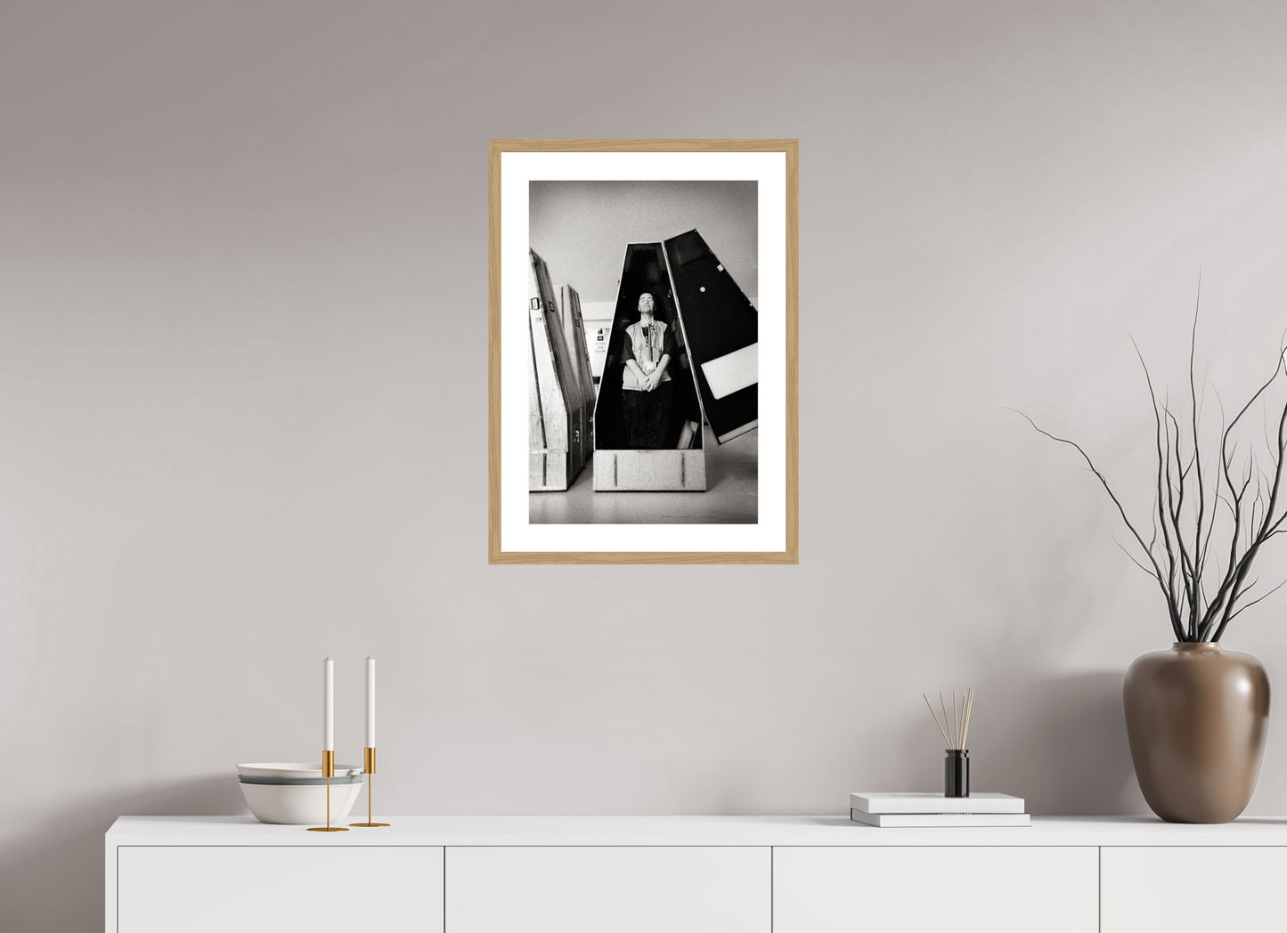 40 x 59,6 cm, Wood Frame with Passe-Partout | Oak Nigel Kennedy 01