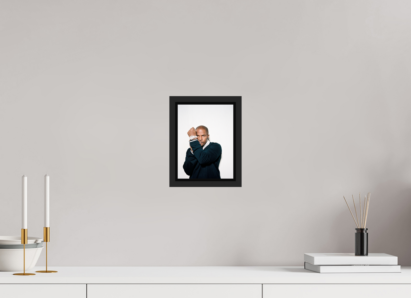 15 x 20 cm, Floater Frame | Black Matte Jamie Foxx 03